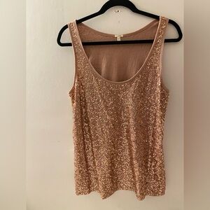 J. Crew Rose Gold Sequin Tank Top